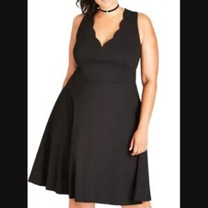 City Chic Sweet Scallop Fit & Flare Dress (Plus Size)